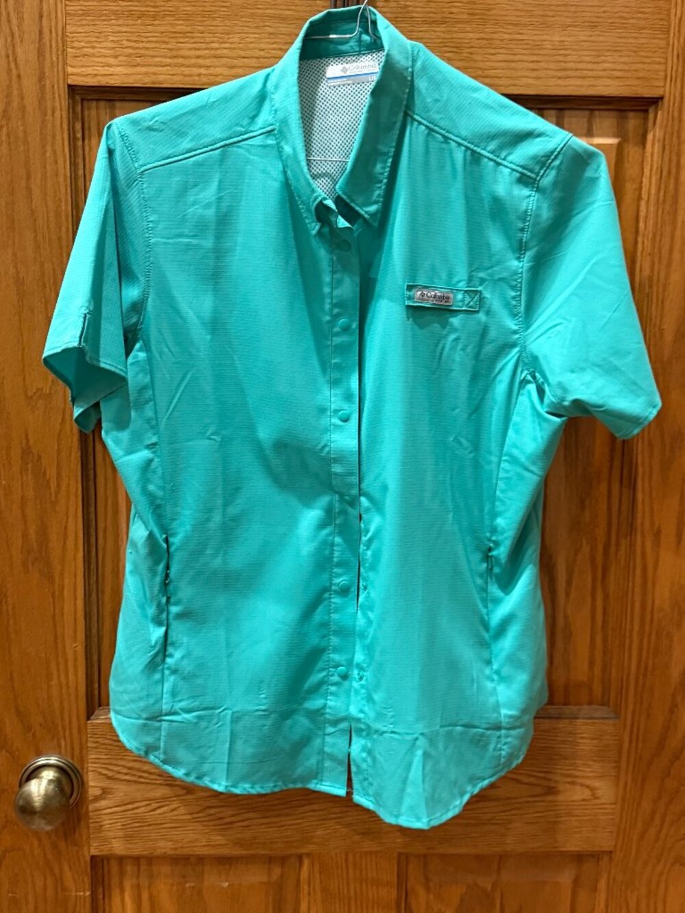 Columbia Hiking Shirt, button down, vented, Green SZ XL